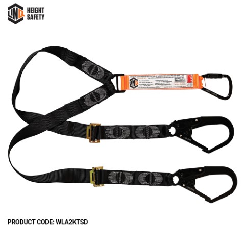 LINQ WEBBING LANYARD ADJUST DBL LEG 1X T.A KARABINER 2X D.A SCAFF HOOK